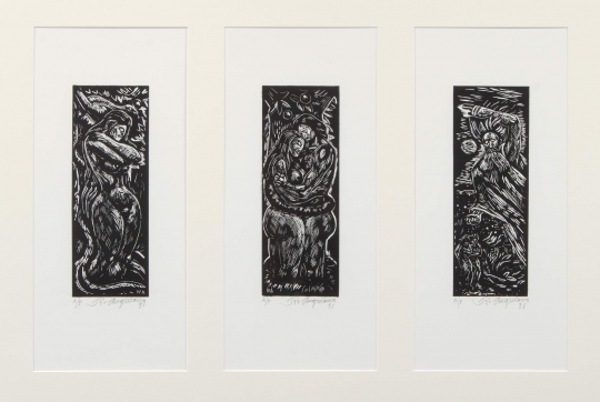 Untitled (Adam and Eve triptych) by Raul Anguiano