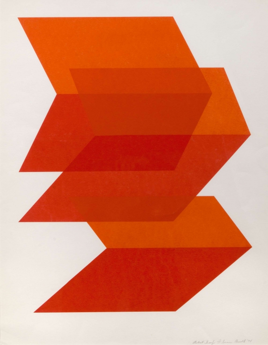 Artist Proof (Red and Orange Horizontal Chevron) by Florence Arnold
